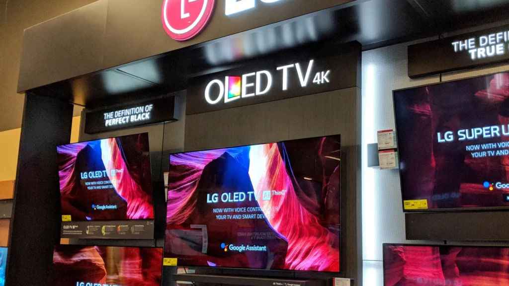 LG OLED TV displayed in a store