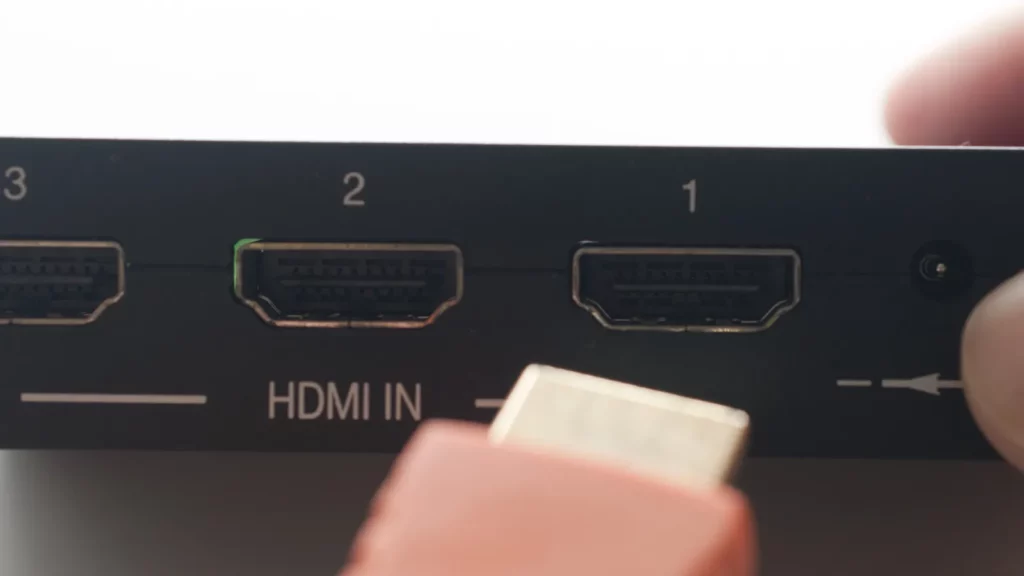 Plugging in HDMI cable in a device