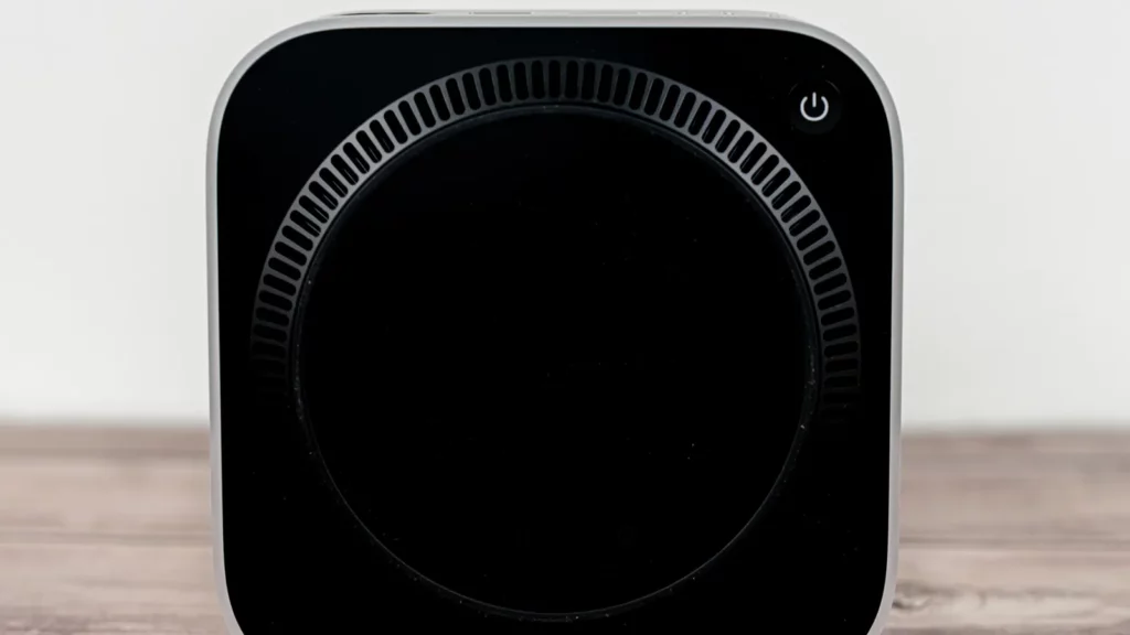 Back view of the Apple Mac Mini