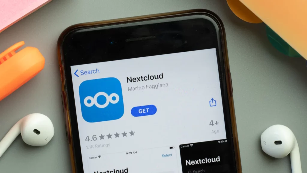 Nextcloud app displayed on a phone