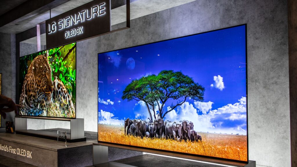 A Samsung TV displayed at exhibition.