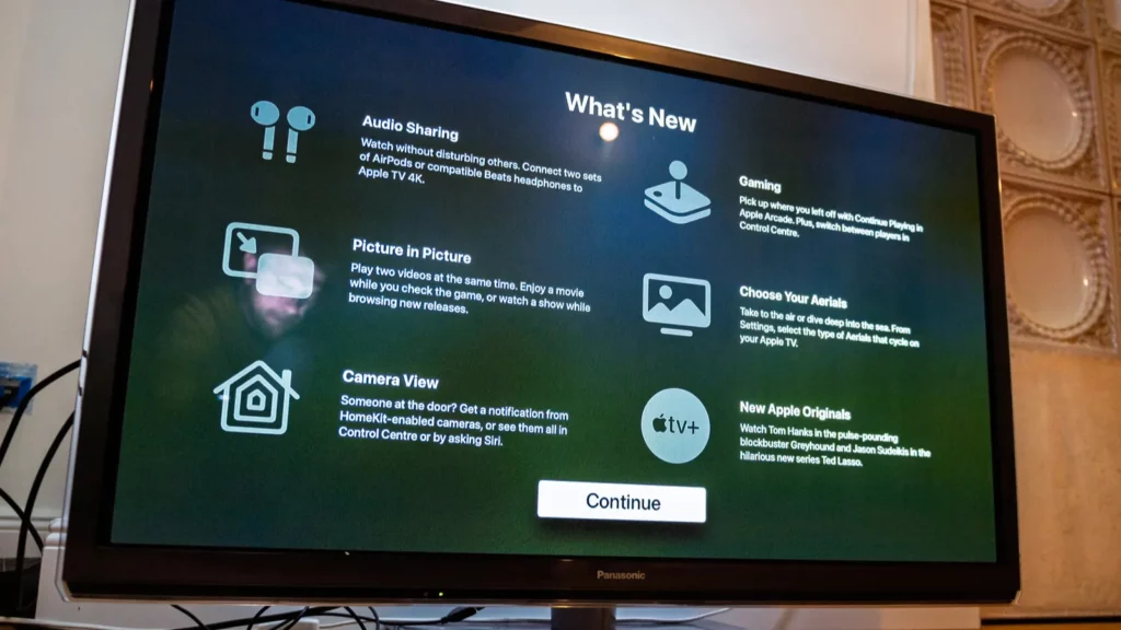 frankfurt germany  oct 20 2020 apple tv displaying the