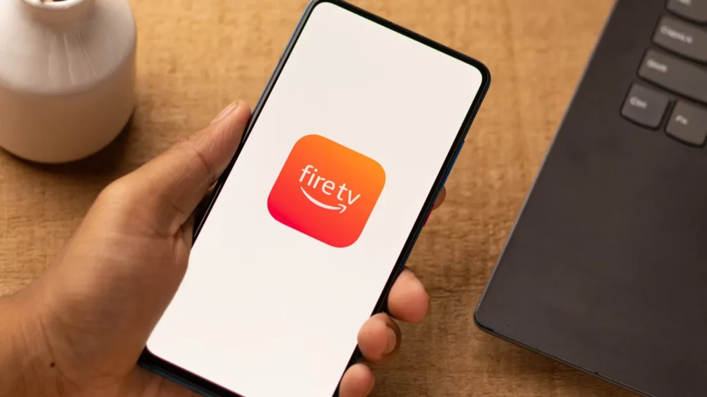 Fire TV logo on smartphone.