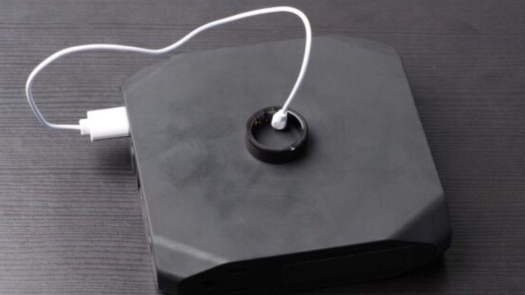 Cable plugged into a black device.