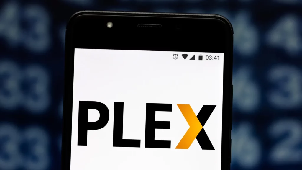 Plex logotipas išmaniajame telefone.