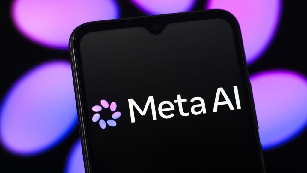 Meta AI logo on smartphone screen.